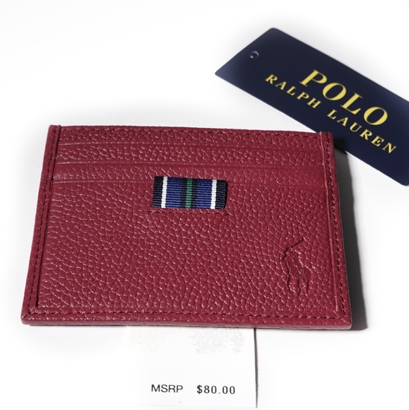 🆕POLO RALPH LAUREN PEBBLED CARD CASE - Picture 2 of 4